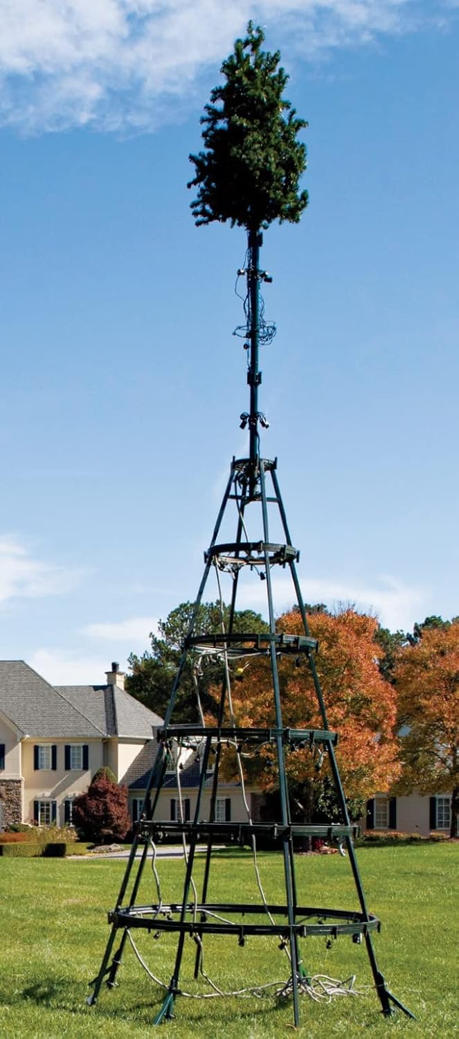 30' Pre-Lit Olympia Pine Artificial Giant Commercial Tower Christmas Tree - Warm White LED Lights