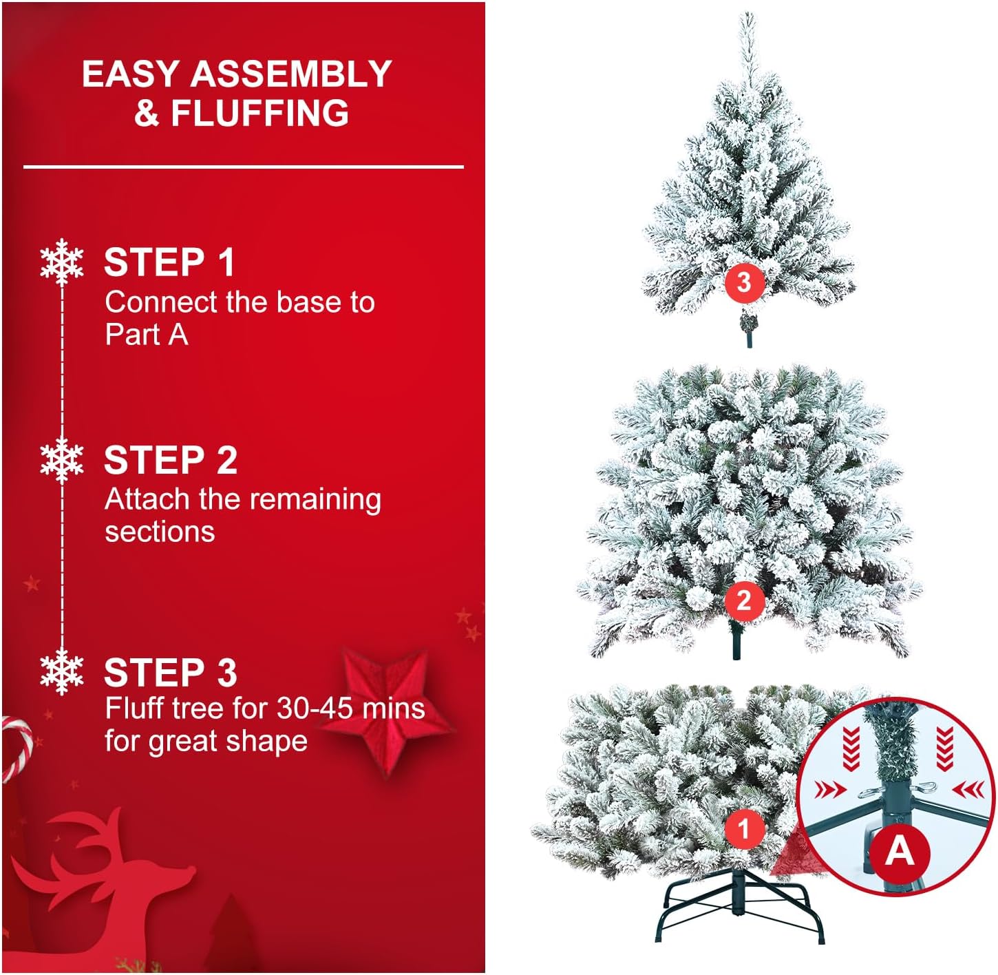 Artificial Christmas Tree 9FT, leheyhey PVC Material Simulation Spruce Christmas Holiday Party Decoration