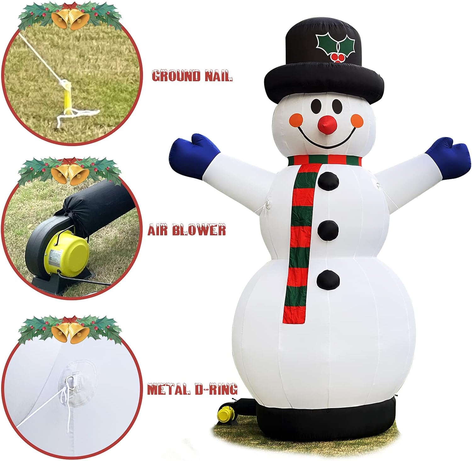 Giant 40Ft Christmas Inflatable Snowman with Blower for Christmas Yard Decorations Outdoor Yard Lawn Xmas Party Blow up Decoration