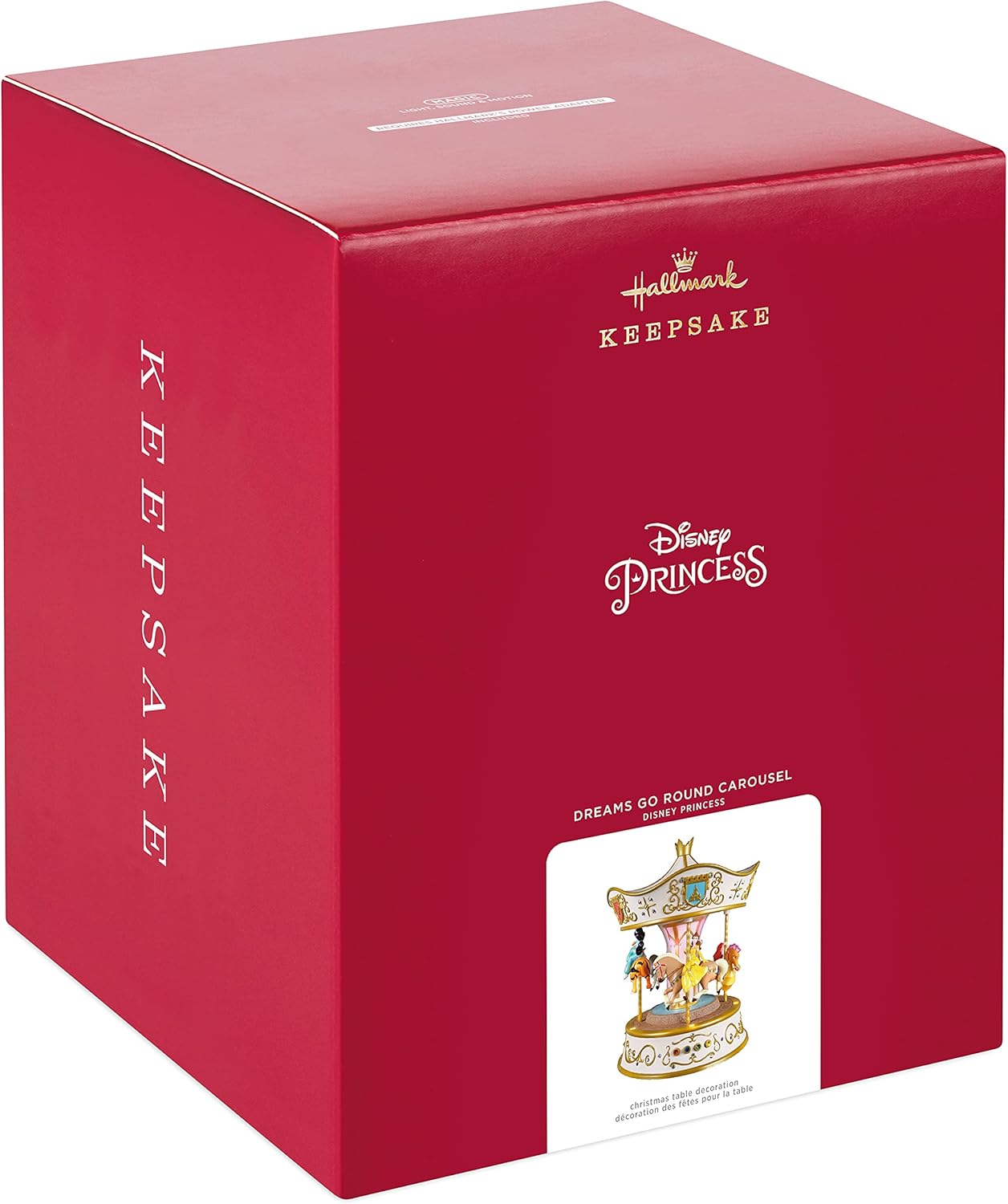 Hallmark Keepsake 2021 Christmas Decoration, Disney Princess Dreams Go Round Carousel Musical with Light and Motion