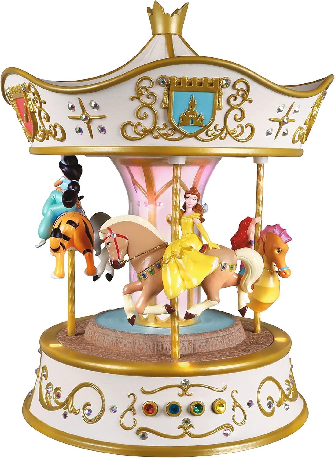 Hallmark Keepsake 2021 Christmas Decoration, Disney Princess Dreams Go Round Carousel Musical with Light and Motion