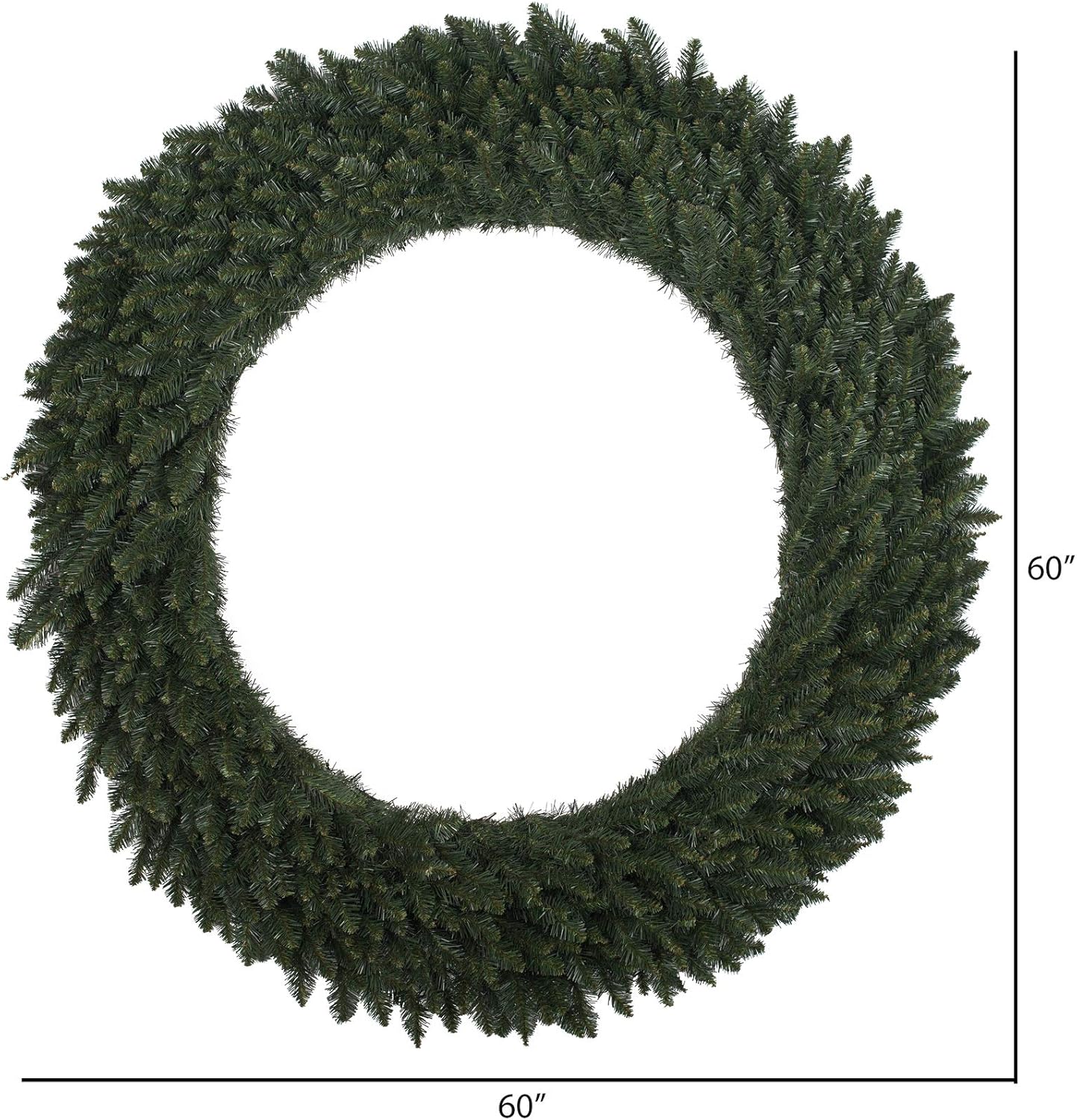 60" Camdon Fir Artificial Christmas Wreath Featuring 780 PVC Tips - Unlit - Wreath for Indoor or Outdoor - Seasonal Home Decorations