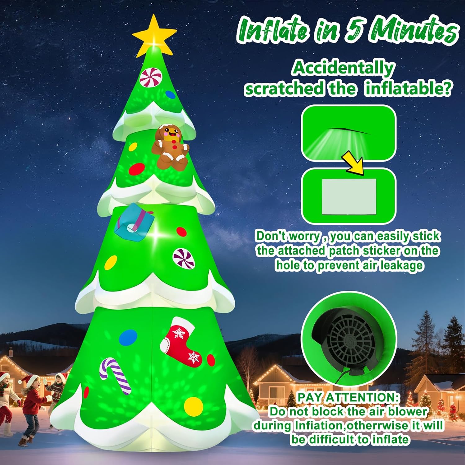 20FT Christmas Tree Inflatable with LED Light, Kalolary Giant Christmas