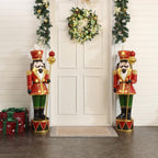 4FT Tall Nutcracker Christmas Decoration, Lighted Large Nutcracker Soldier Decoration with Scepter
