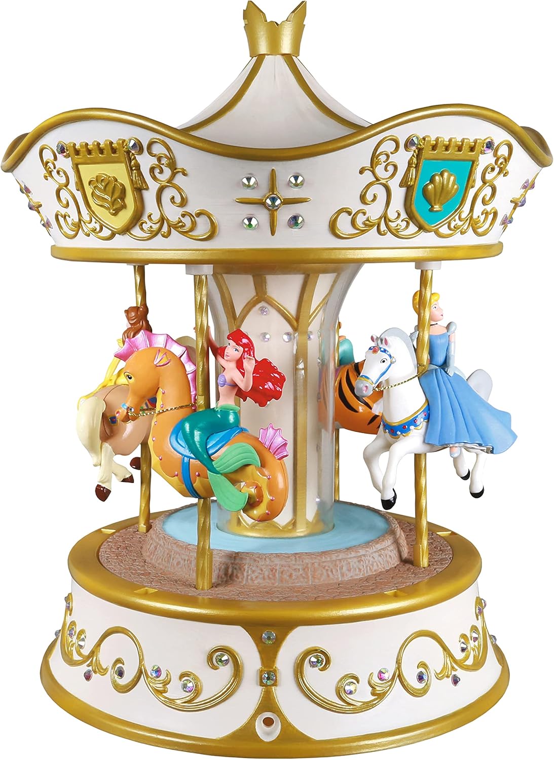 Hallmark Keepsake 2021 Christmas Decoration, Disney Princess Dreams Go Round Carousel Musical with Light and Motion