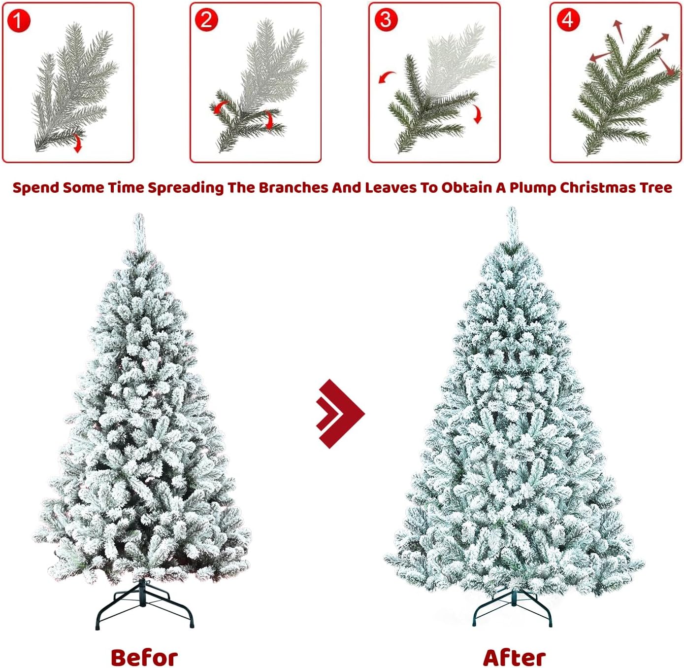 Artificial Christmas Tree 9FT, leheyhey PVC Material Simulation Spruce Christmas Holiday Party Decoration
