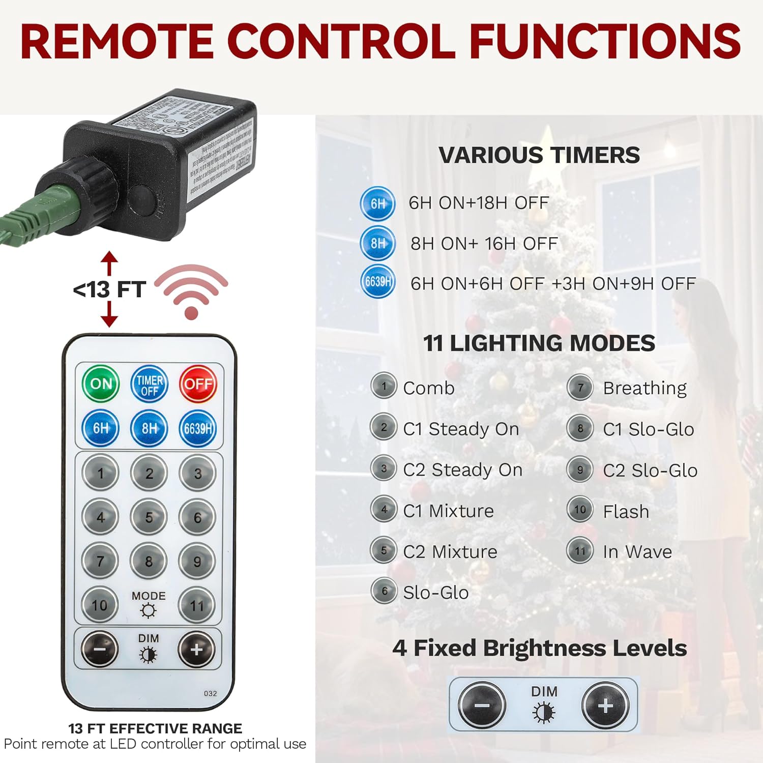 Flocked Christmas Tree Prelit 9ft, Atificial Christmas Tree with 820 LED Lights & 80 Pine Cones, Full Flocked Xmaxs Trees with 1818 Branch Tips