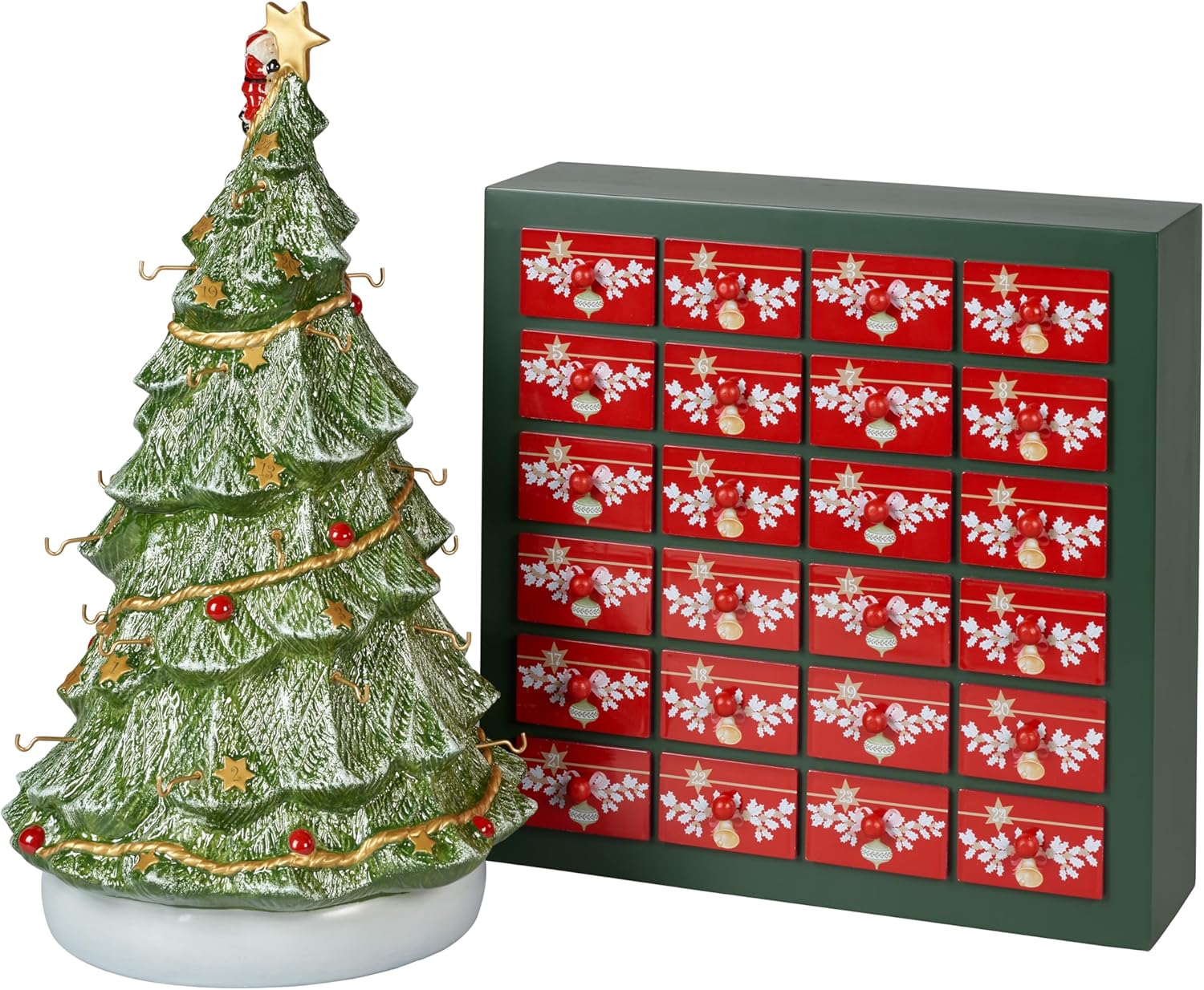 Christmas Memory Advent Calendar Set, Including Tree, 26 Pieces, 43cm, Red