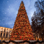 30' Pre-Lit Olympia Pine Artificial Giant Commercial Tower Christmas Tree - Warm White LED Lights