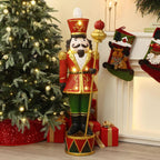 4FT Tall Nutcracker Christmas Decoration, Lighted Large Nutcracker Soldier Decoration with Scepter