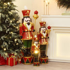 4FT Tall Nutcracker Christmas Decoration, Lighted Large Nutcracker Soldier Decoration with Scepter